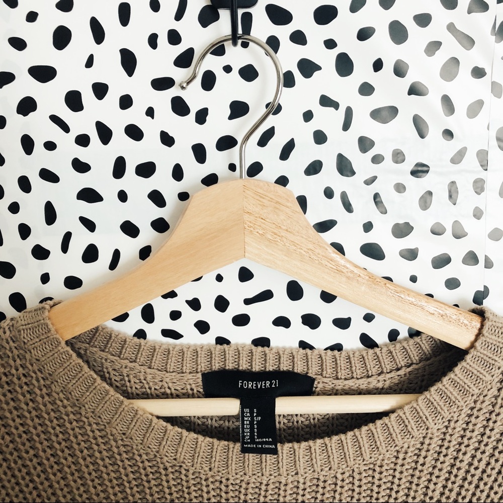 Forever 21 oversized chunky tan sweater.